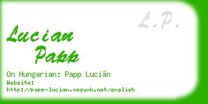 lucian papp business card